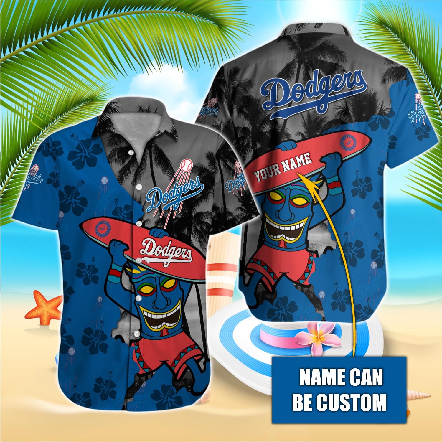 Los Angeles Dodgers Tropical Shirt Custom Name Feature