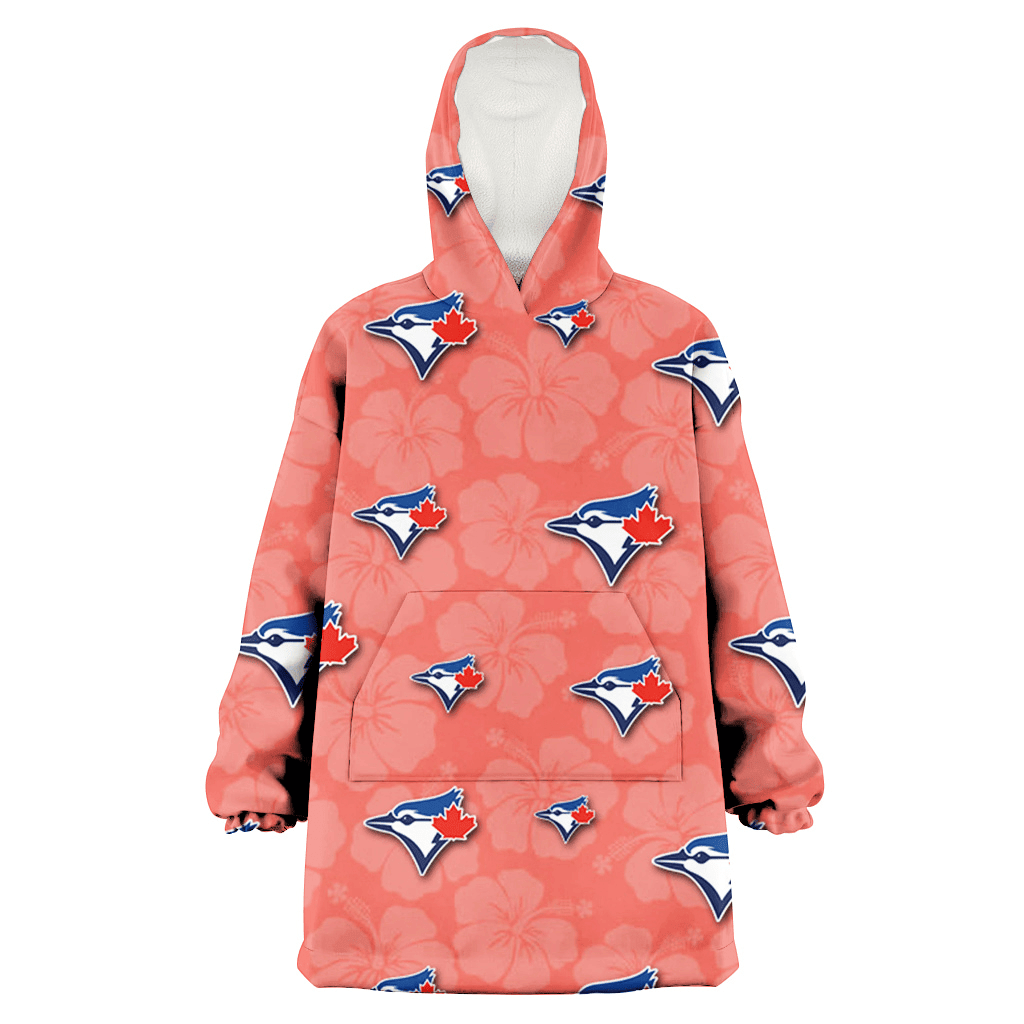 Toronto Blue Jays Peach Puff Hibiscus Tomato Orange Background 3D Printed Hoodie Blanket Snug Hoodie