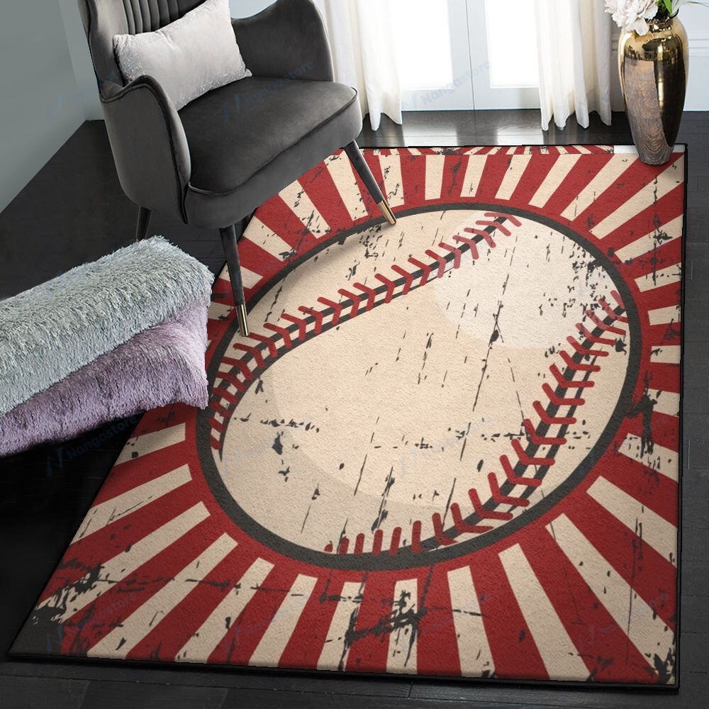 Baseball Bat Modern Baseball Area Rectangle Rugs Carpet Living Room Bedroom Availablerug Store