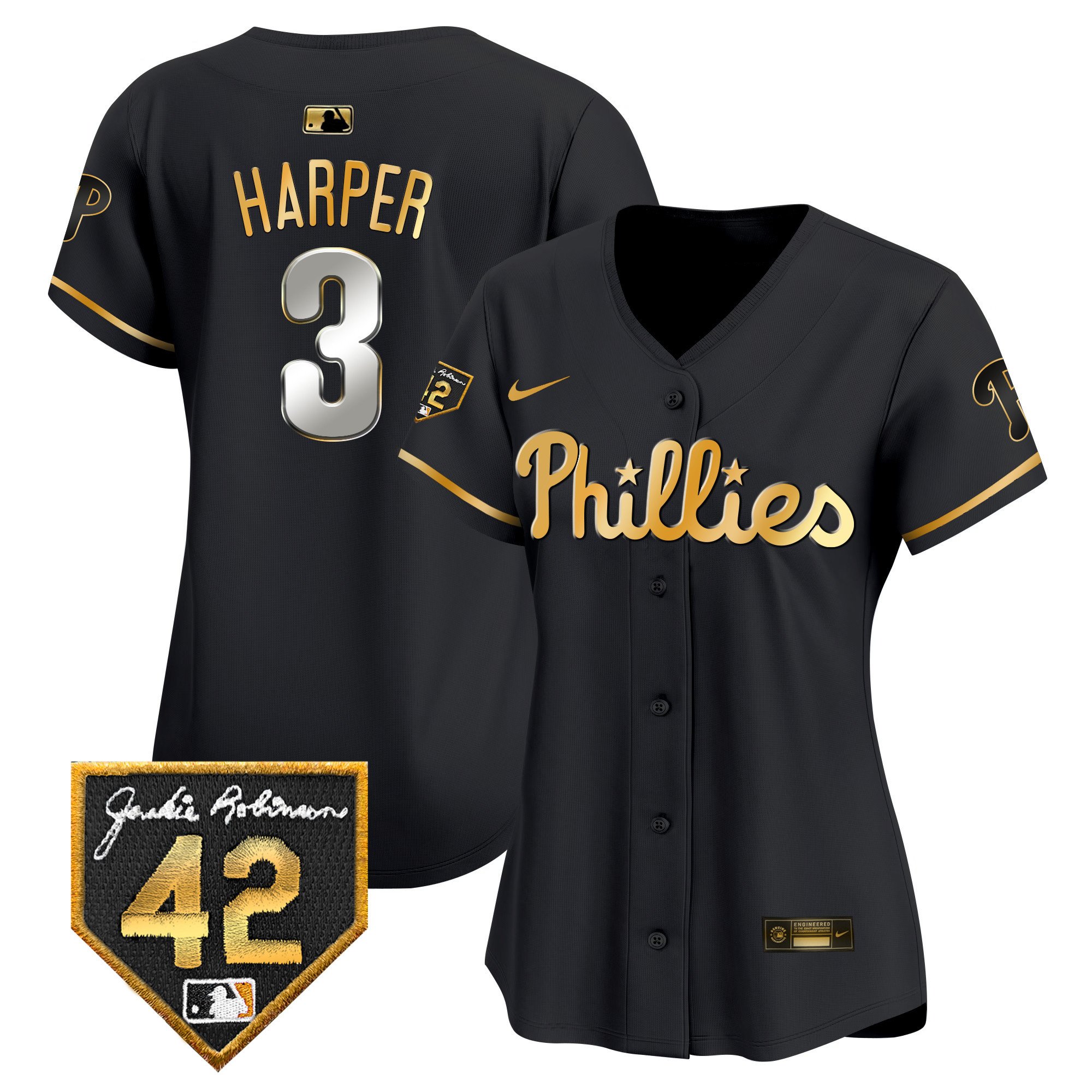 Women’S Phillies 2024 Jackie Robinson Patch Vapor Premier Limited Jersey – All Stitched