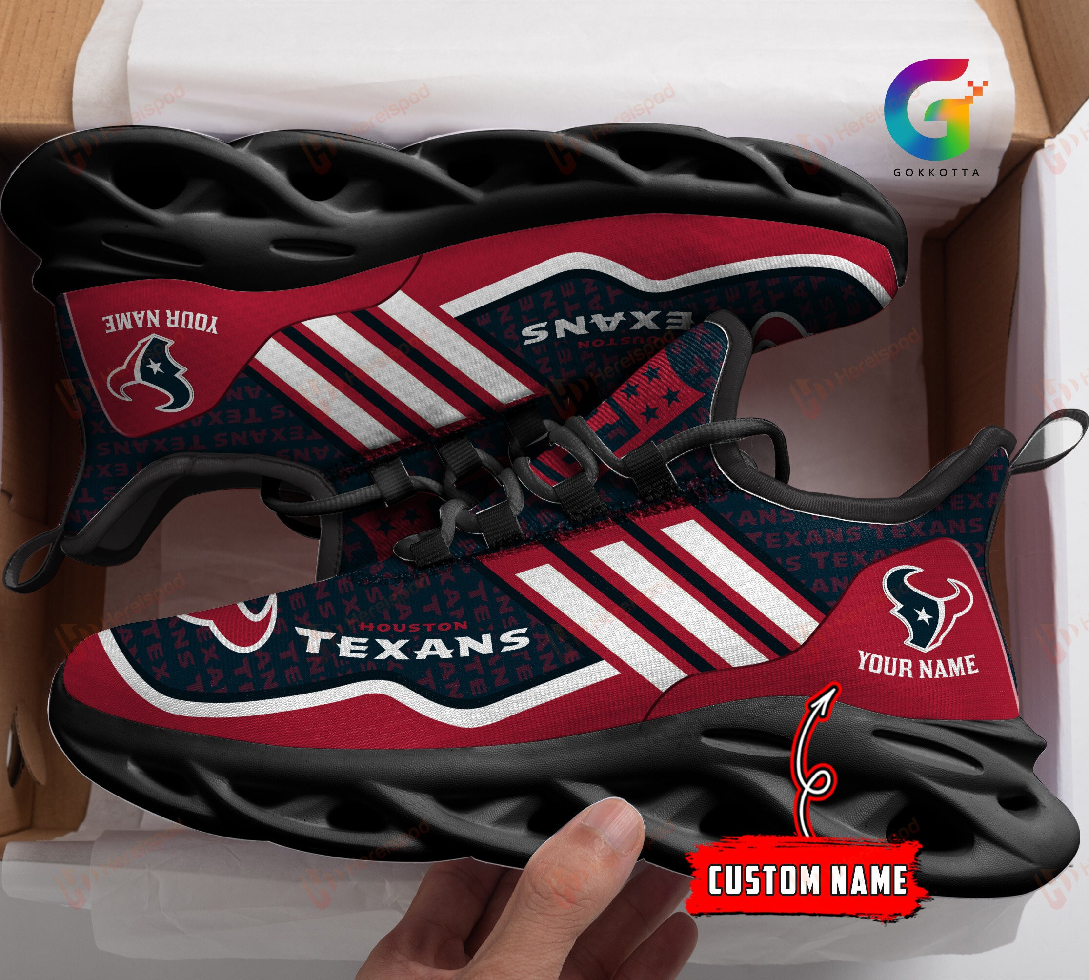 Houston Texans Personalized Clunky Sneaker Max Soul Shoes MS4205