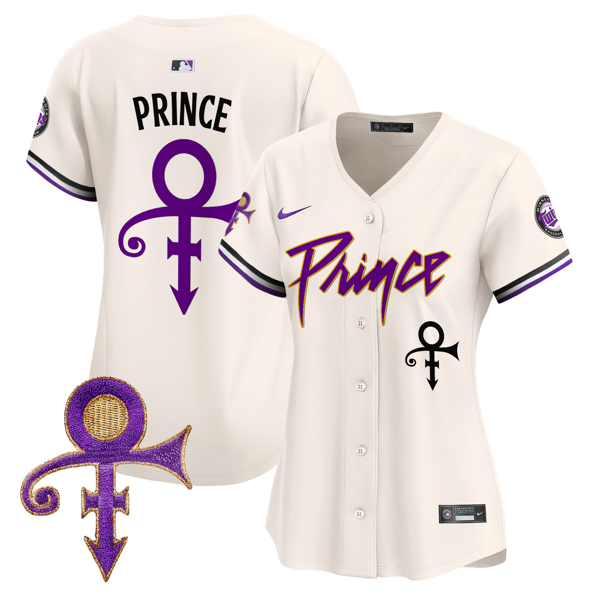 Women’S Minnesota Twins Prince Patch Vapor Premier Limited Jersey – All Stitched