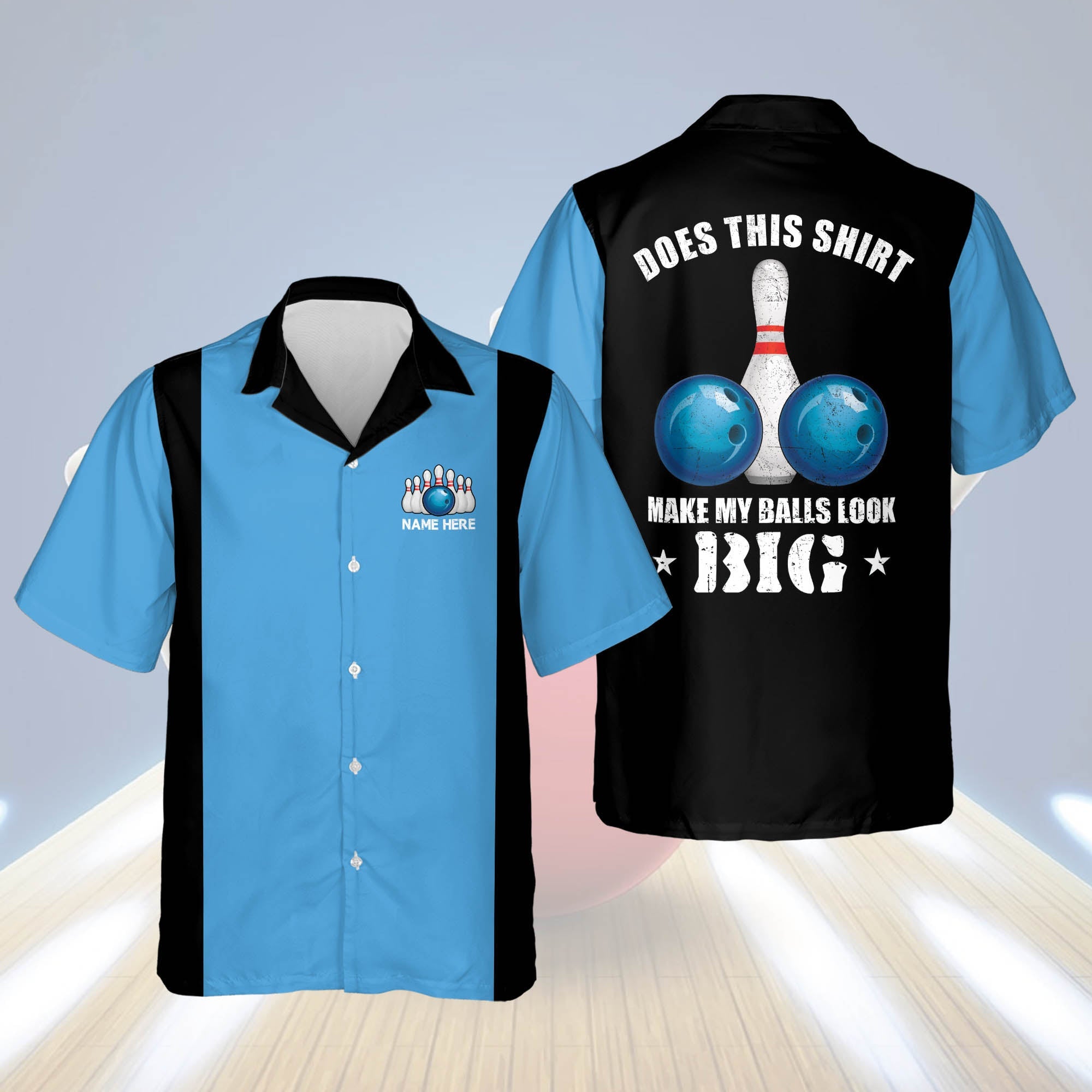 Custom Retro Vintage Hawaiian Bowling Shirts For Men , Summer Gift For Bowling Team Shirt