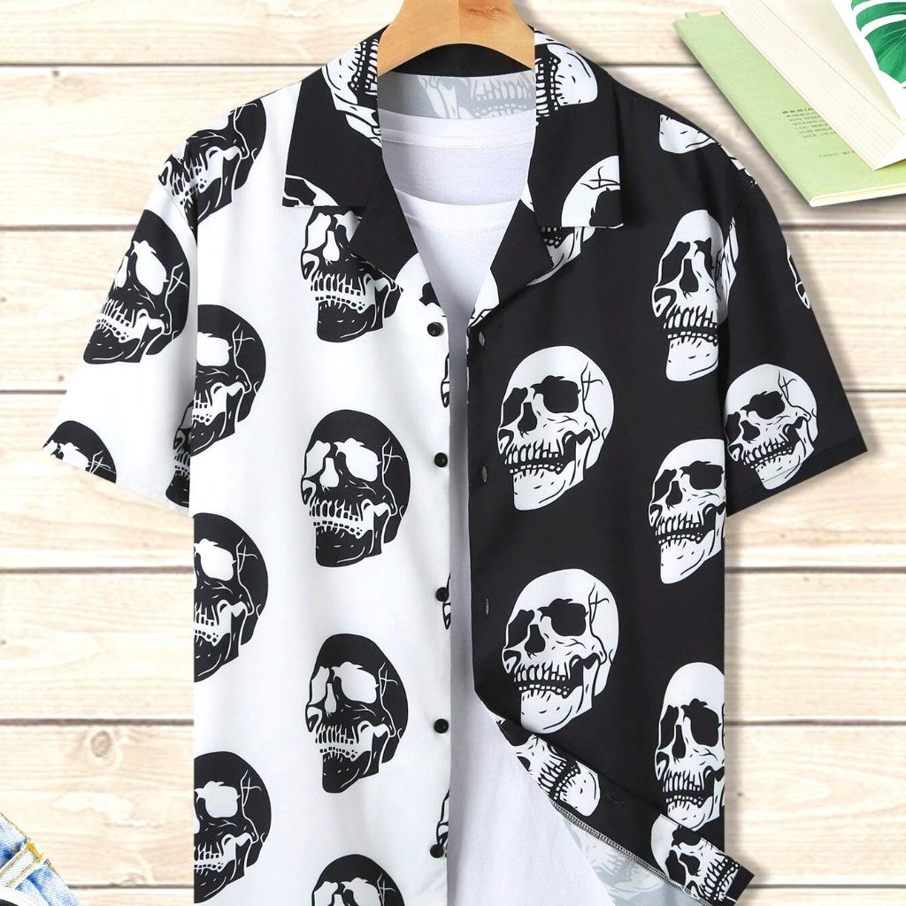 Cool Skull Button Down Shirt | Color …