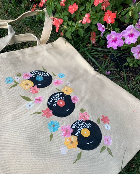 Taylor swift record hand painted tote bags