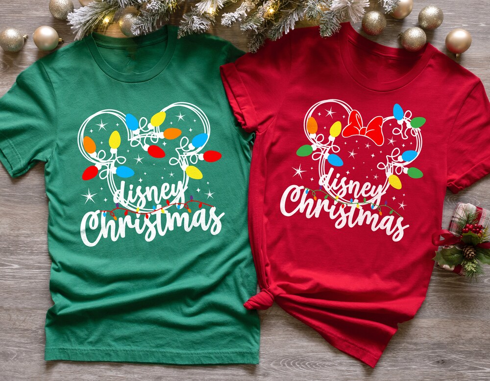 Disney Christmas Lights Shirts, Mickey Christmas Shirt, Minnie Christmas Shirt, Christmas Squad, Christmas Crew, Disney Trip, Disney Family - Kittyband Fashion