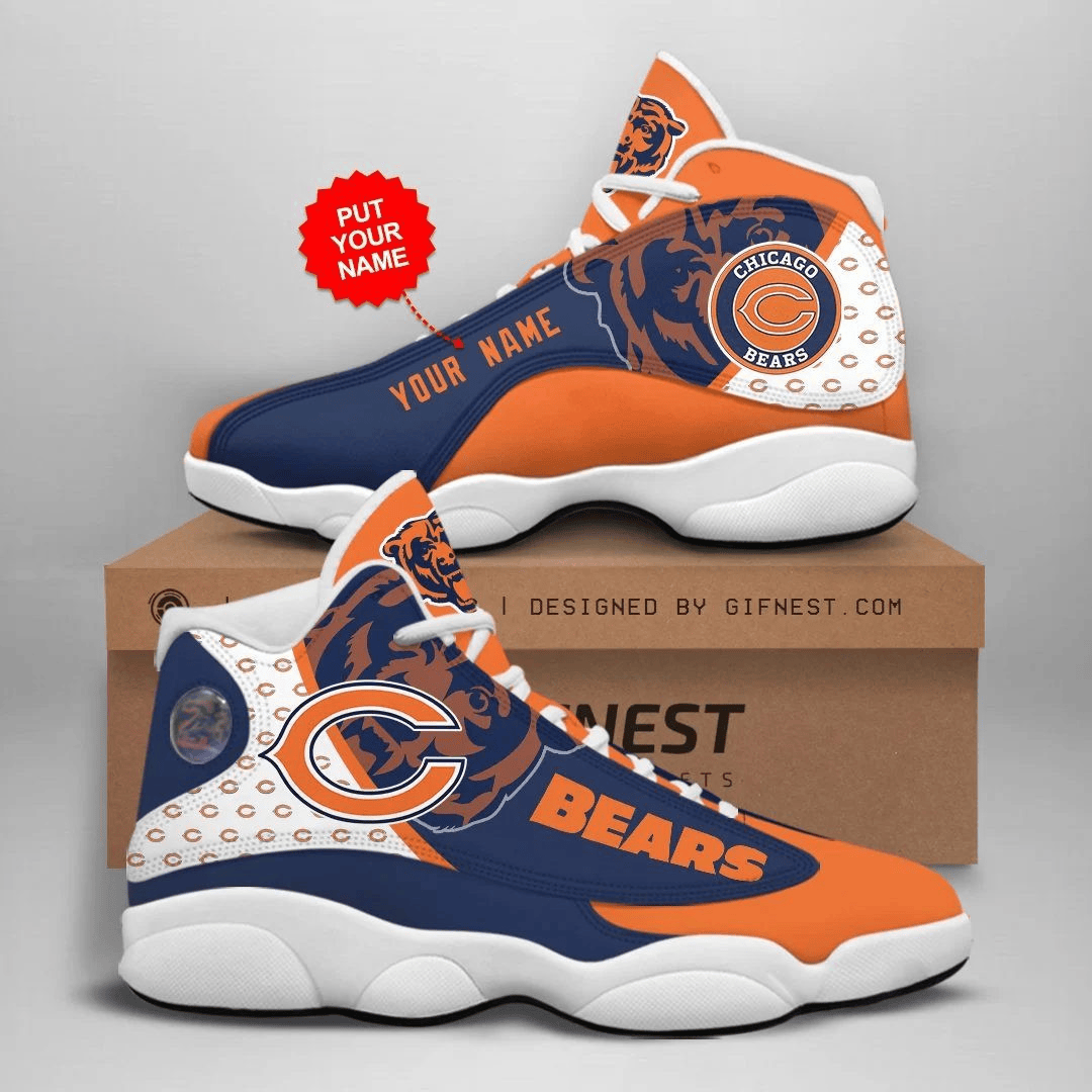 Chicago Bears Custom Name Air Jordan 13 Shoes JD13 V446