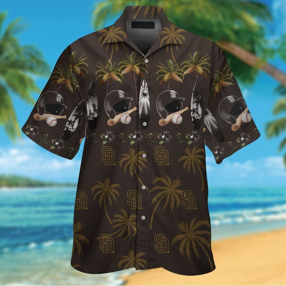 San Diego Padres Short Sleeve Button Up Tropical Hawaiian Shirt Ver09