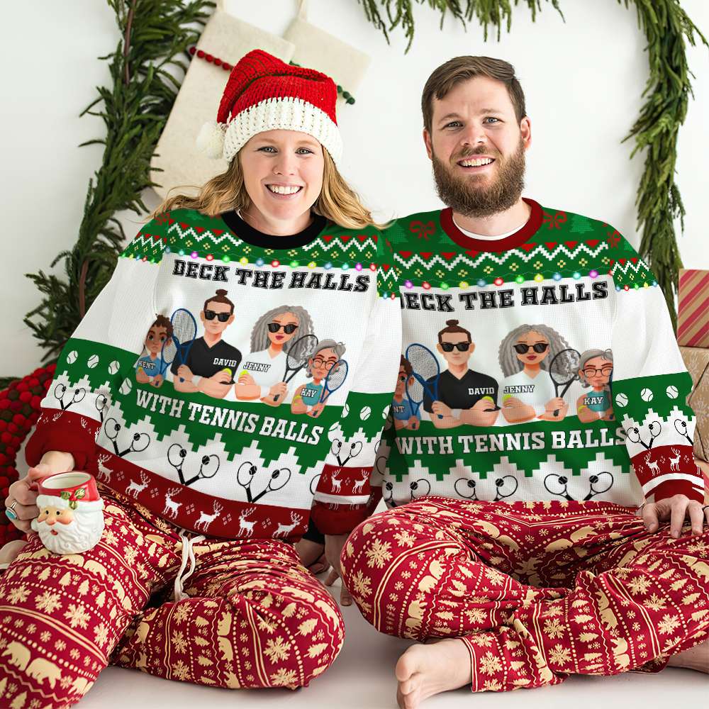 Alwaysky Xmas 2024 Personalized Gifts For Family Love Tennis