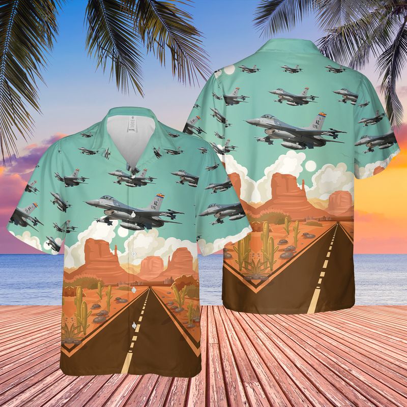 Us Air Force Arizona Air National Guard F-16 Fighting Falcon Hawaiian Shirt