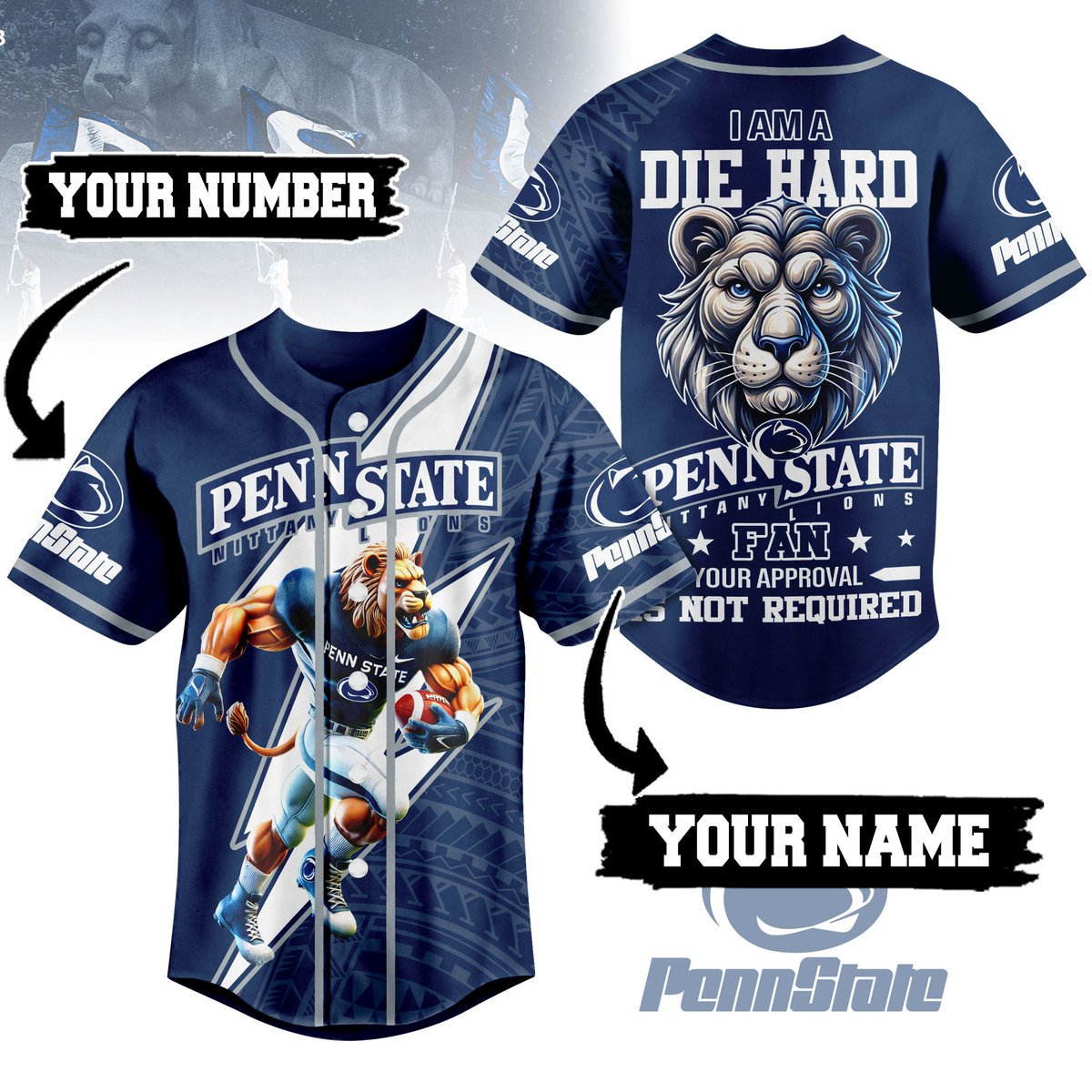 Merchcustom Penn State Nittany Lions Baseball Jersey For Fans