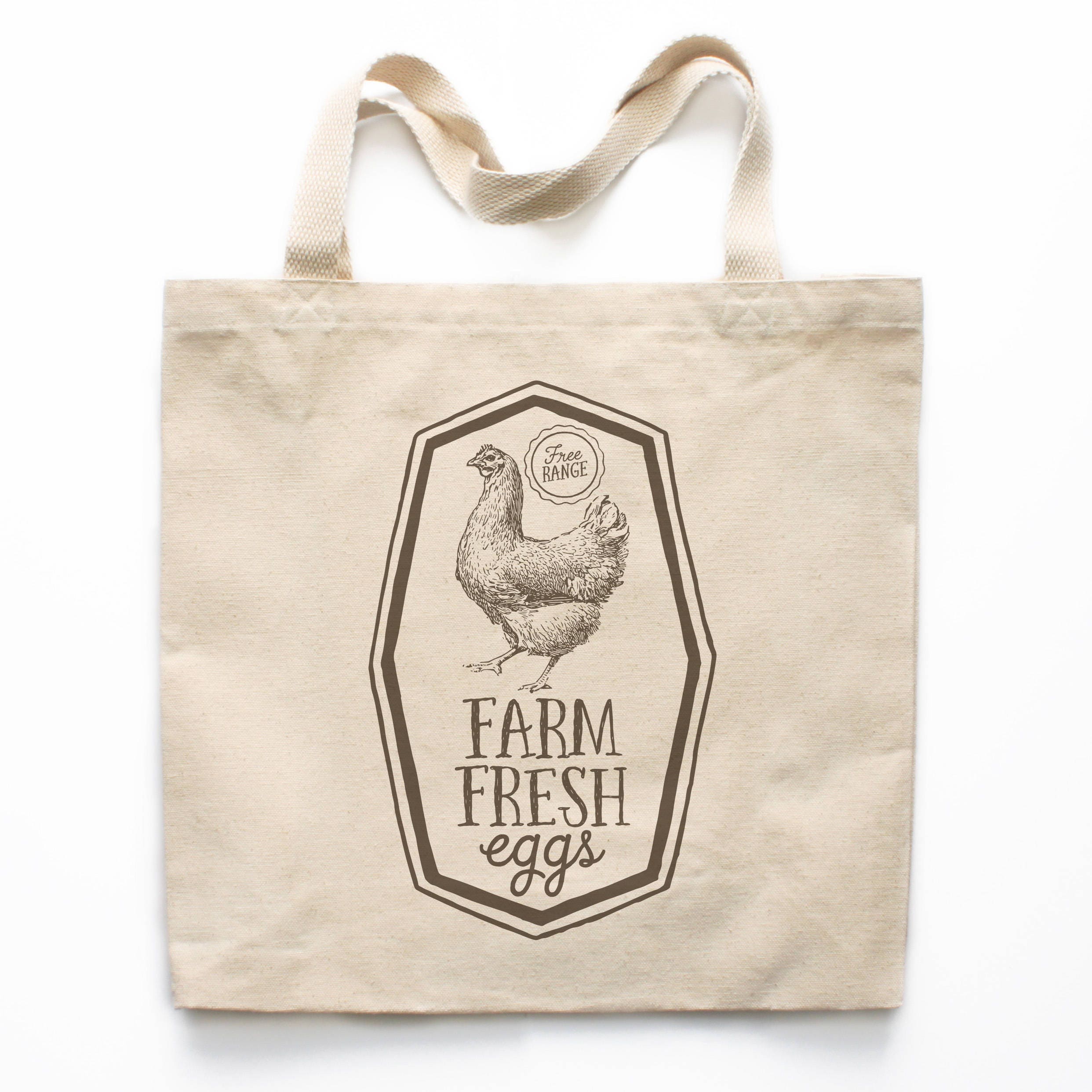 Farmers Market Tote Bag, Farm Fresh Eggs, Farm Market Tote Bag, Chicken Art, Canvas Bag, Market Bag, Shopping Bag, Reusable Grocery Bag 0196