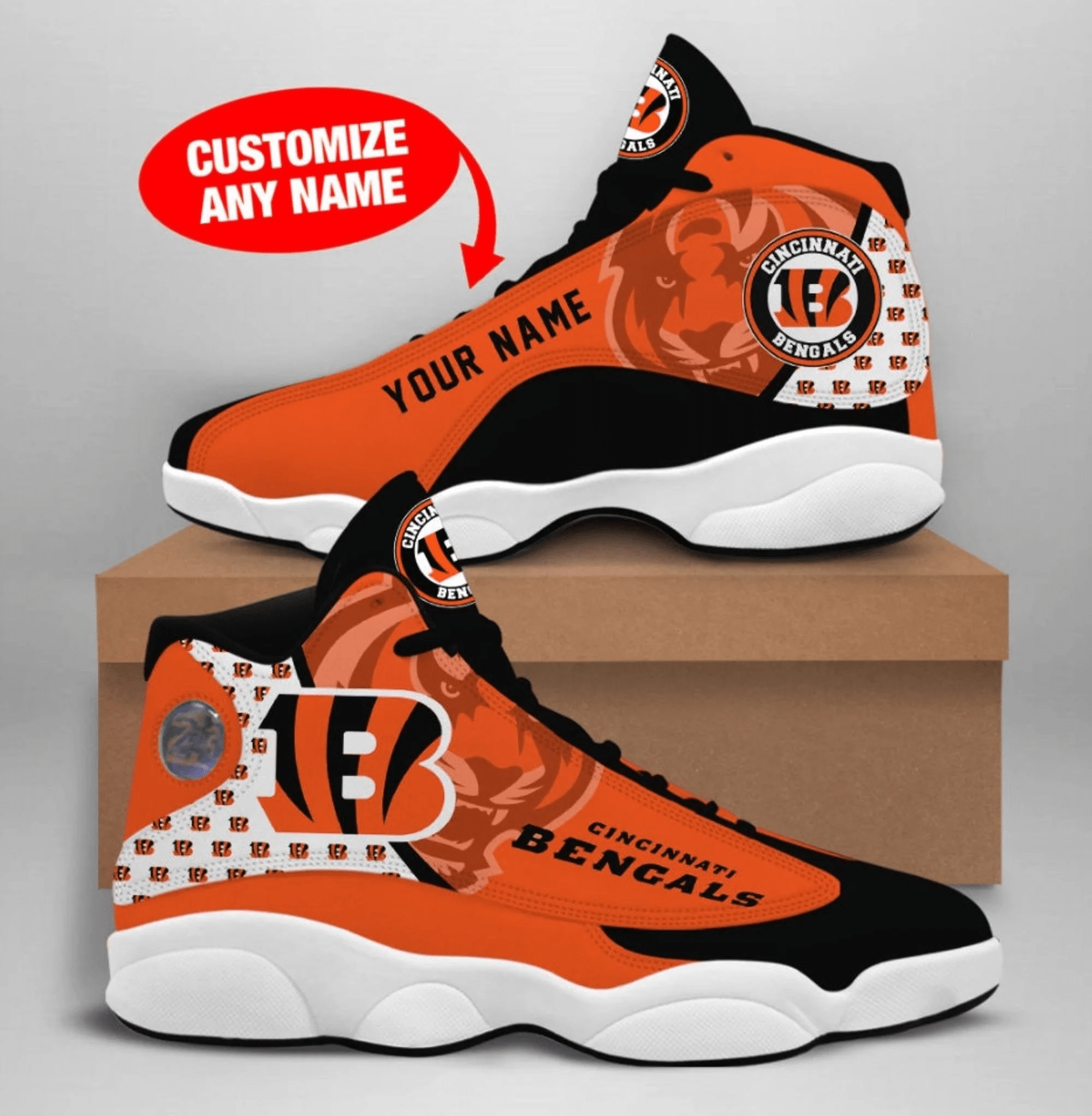 Cincinnati Bengals Jordan Shoes Air Jordan 13 Gift Shoes Custom Shoes Personalized Shoes JD13 V2429