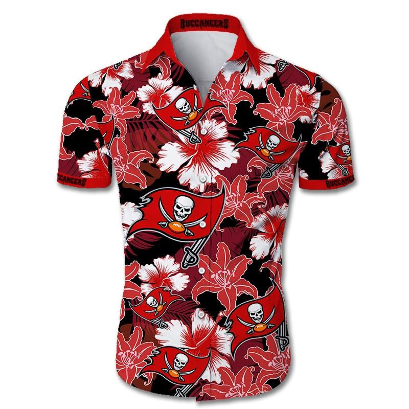 Tampa Bay Buccaneers Tropical Flower Hawaiian Shirt