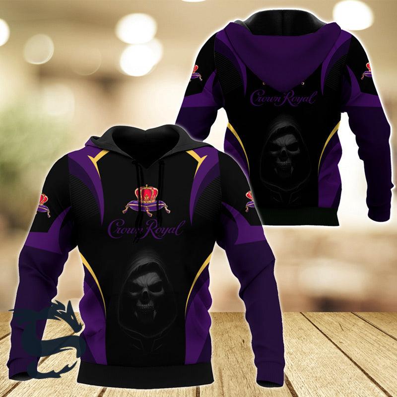 Black Skull Crown Royal Whisky Hoodie & Zip Hoodie