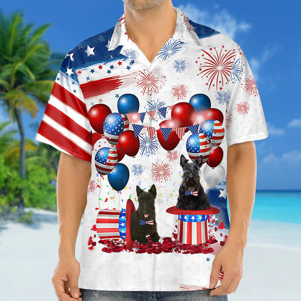 Scottish Terrier Independence Day Hawaiian Shirt For Men And Women, 4Th Of July Hawaiian Shirt