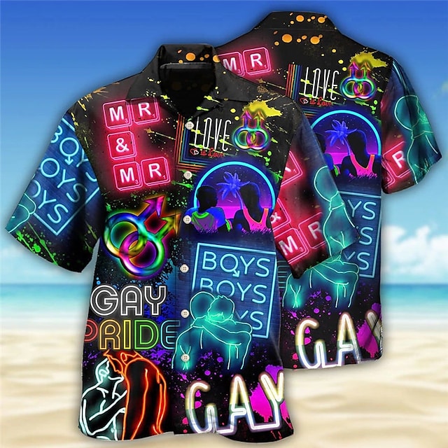 Gay Pride Love Is Love Men’S Shirt, Lgbt Pride Hawaiian Shirt, Summer Shirt