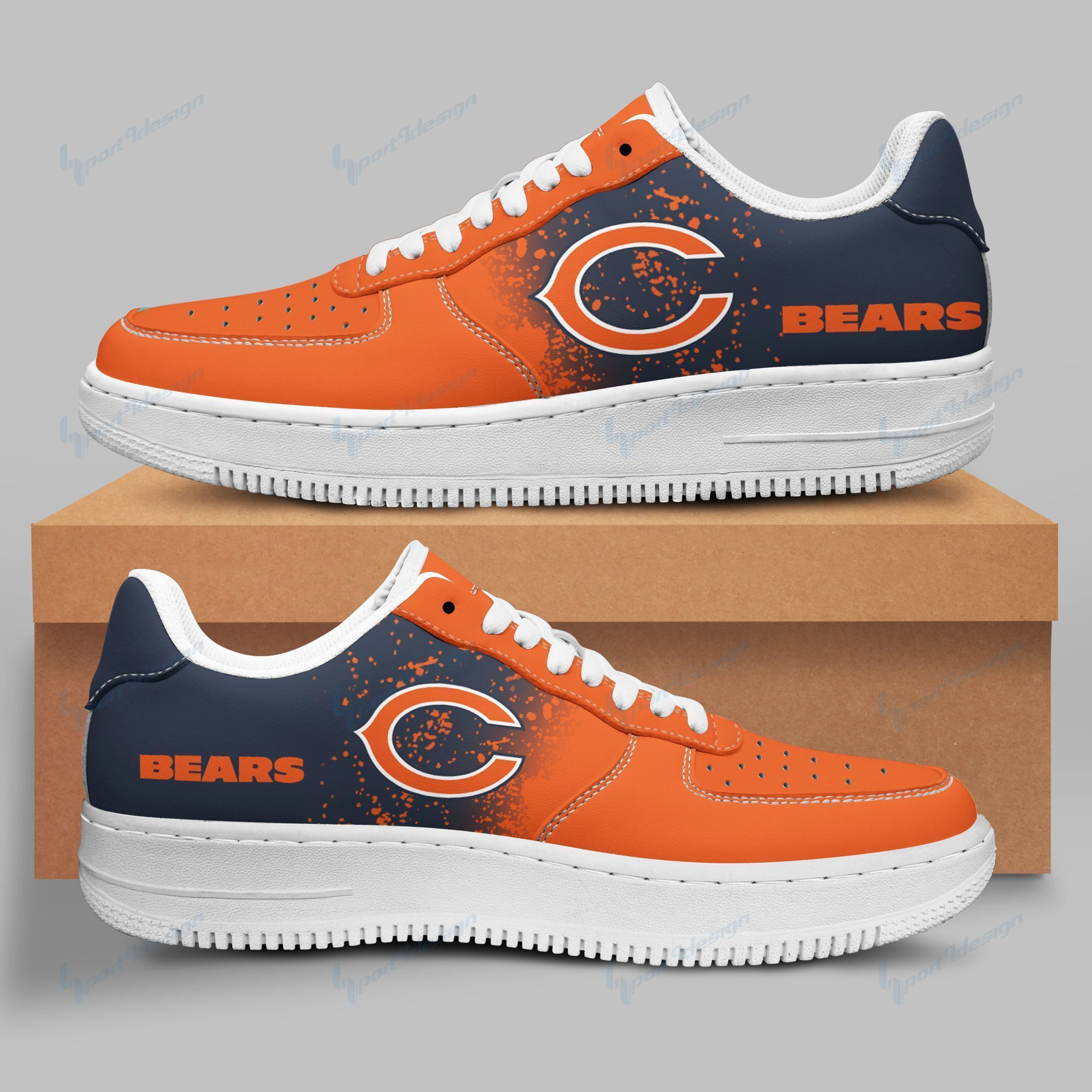 Chicago Bears White Sole Air Force 1 Sneakers