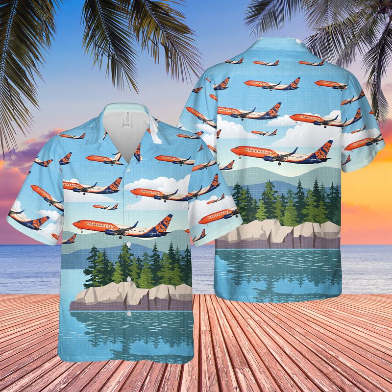 Sun Country Airlines Boeing 737-83N Hawaiian Shirt, Hawaiian Shirt For Men, Dad Husband Veteran