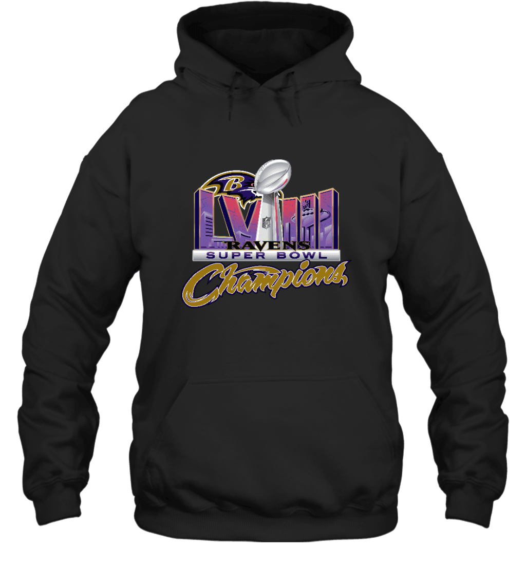 Baltimore Ravens LVIII Champs Team Unisex 2D Hoodie