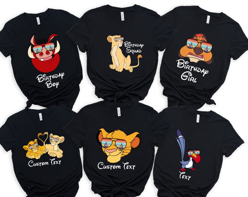 Peckshirt  Lion King Character Birthday Shirt,Lion King Matching Shirt,Animal Kingdom Birthday Shirt,Custom Birthday Tshirt,Disney Lion King Shirt - Print In Your Way