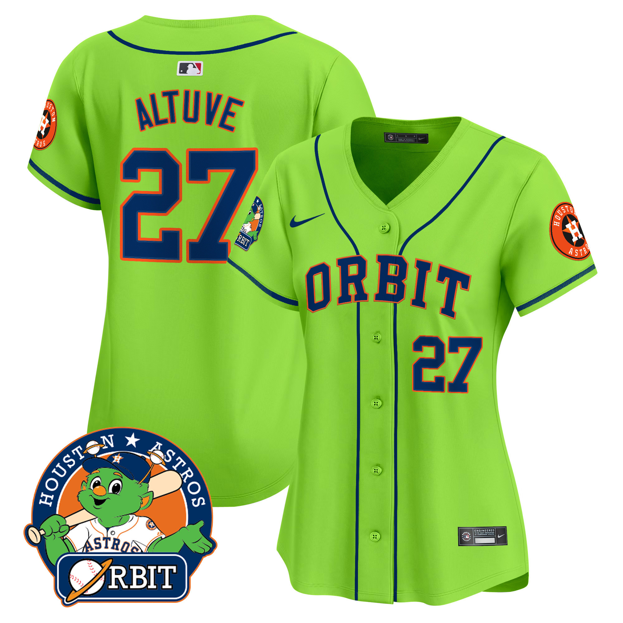 Women’S Astros Orbit Patch Vapor Premier Limited Jersey – All Stitched