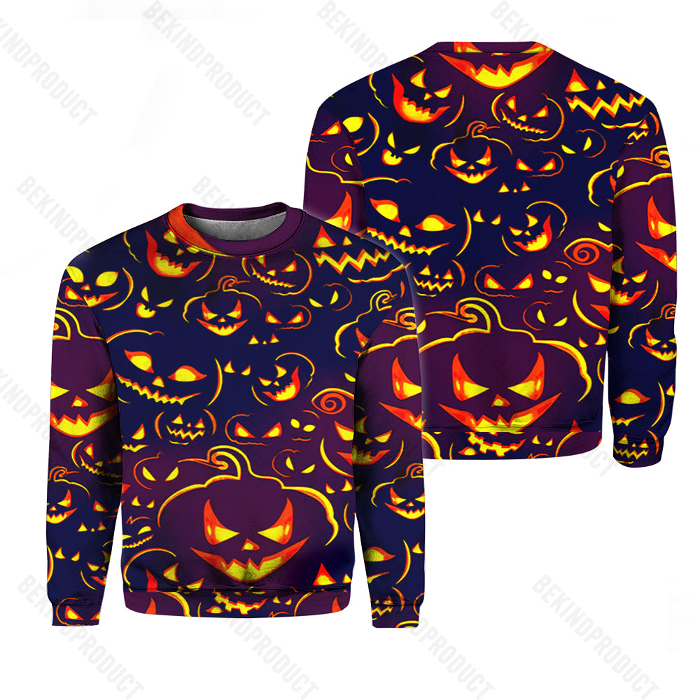 Halloween Scary Pumpkin Ghost Crewneck Sweatshirt All Over Print Sweatshirt For Women Sweatshirt For Men Swn1081 Donuink Store