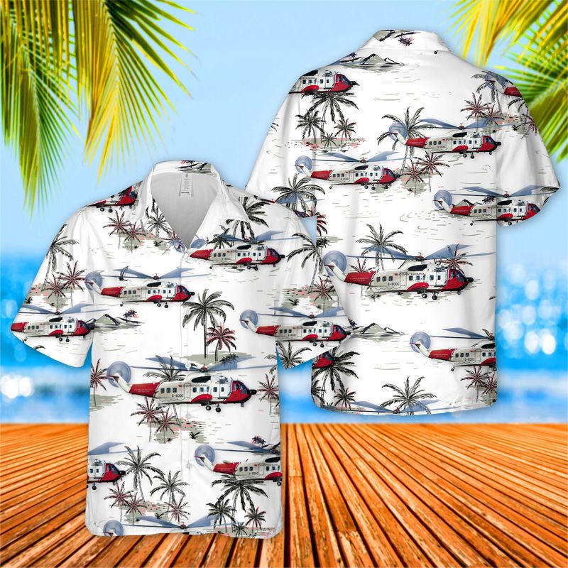 Netherlands Coastguard S-61L Hawaiian Shirt, Short Sleeve Hawaiian Shirt For Men