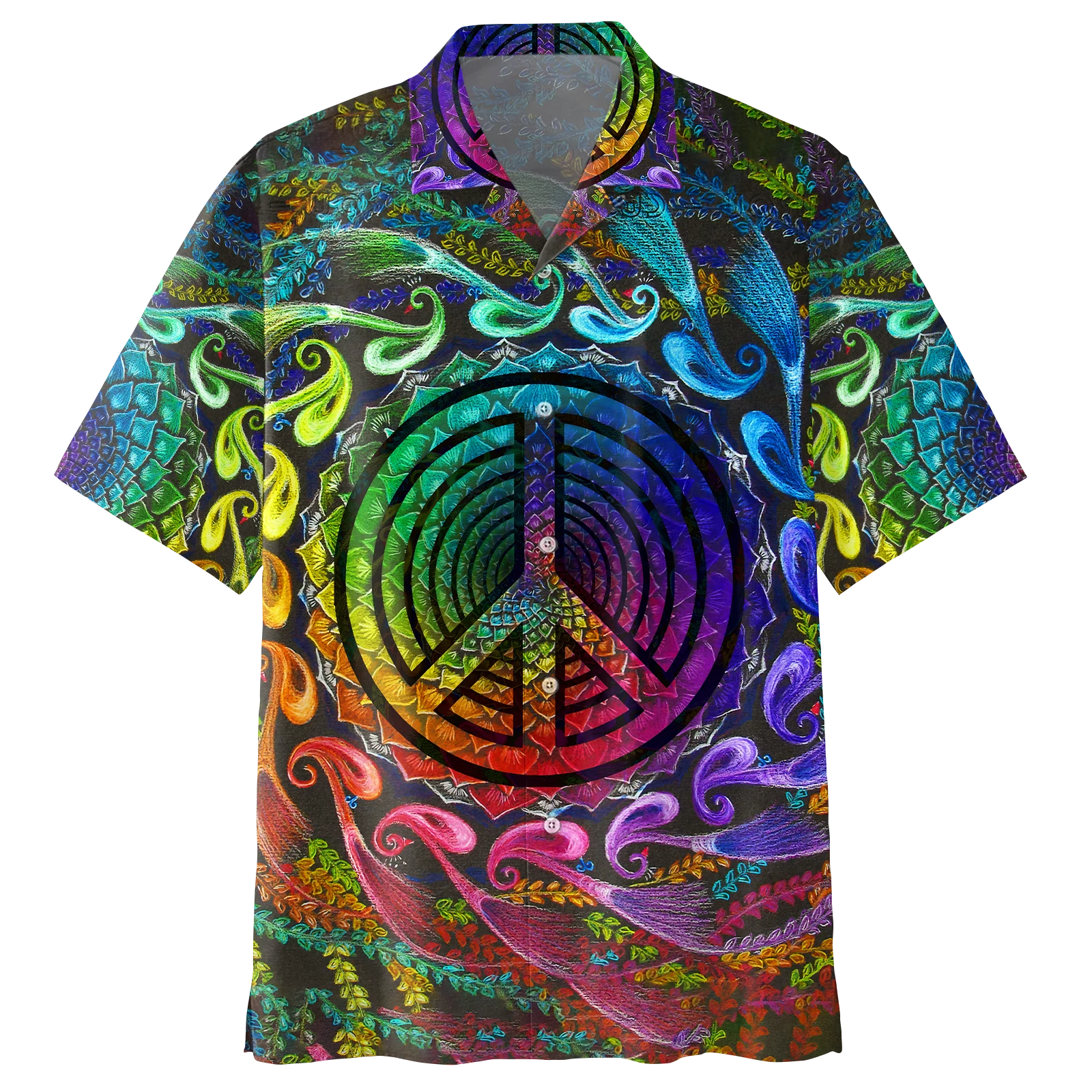 Psychedelic Shirt- Peace Sign- Hawaiian Shirt