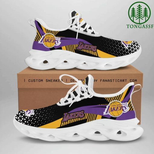 Los Angeles Lakers Black Gold 3D Max Soul Sneaker Shoes Ver 02