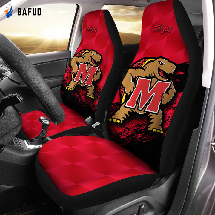 Maryland Terrapins Mascot Red Car Seat Cover Set For Fan Gift CSC7052