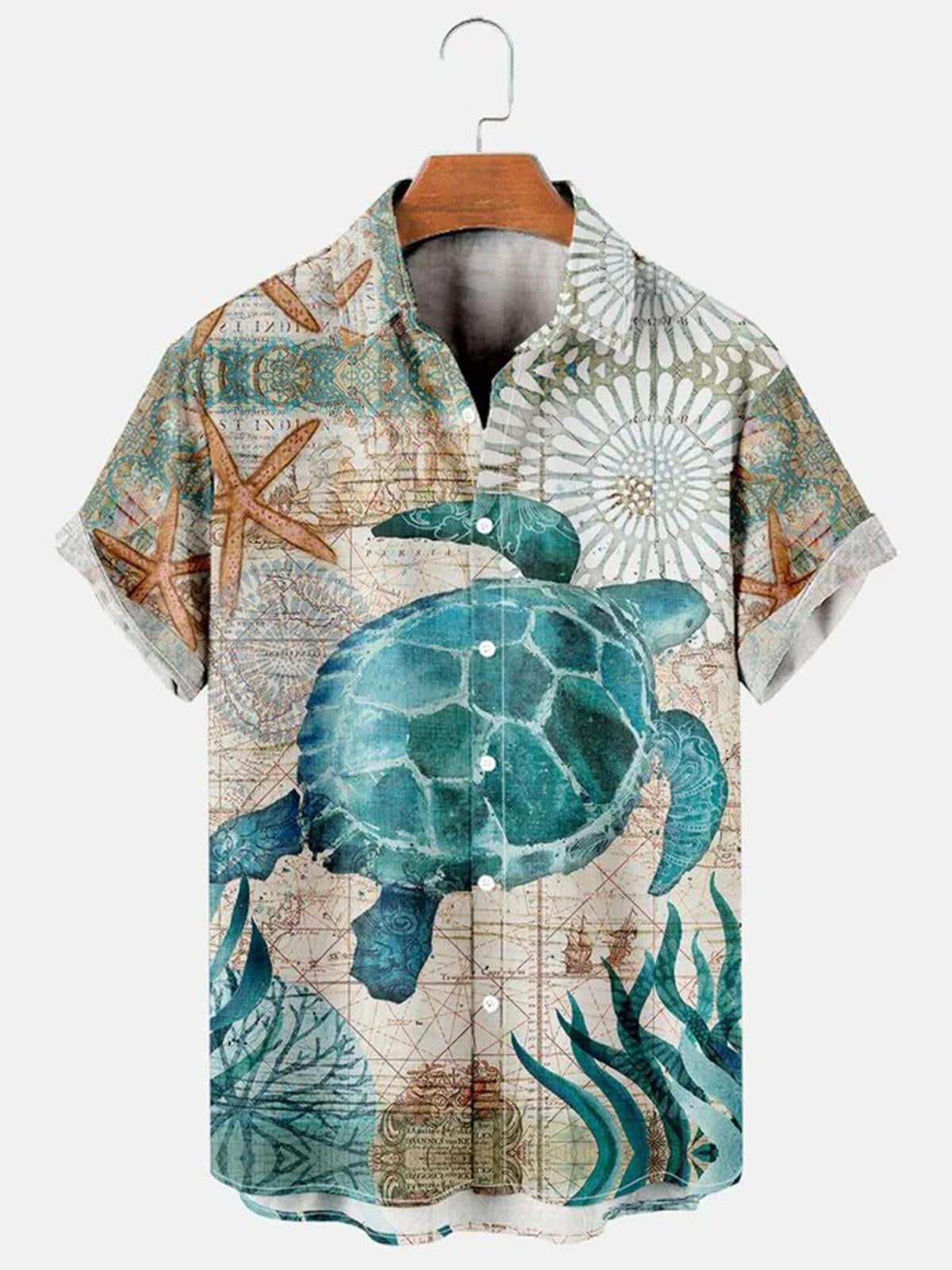 Turtle Casual Men’S Hawaiian Shirt For Men And Women