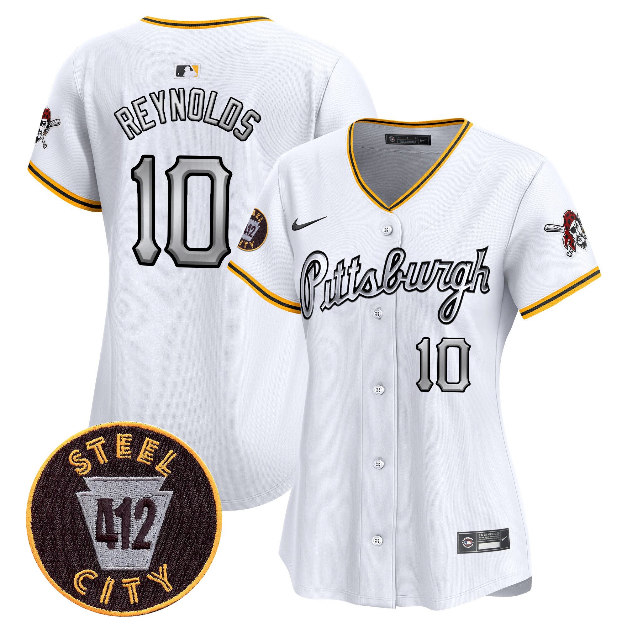 Women’S Pittsburgh Pirates 412 Patch Vapor Premier Limited Jersey V7 – All Stitched