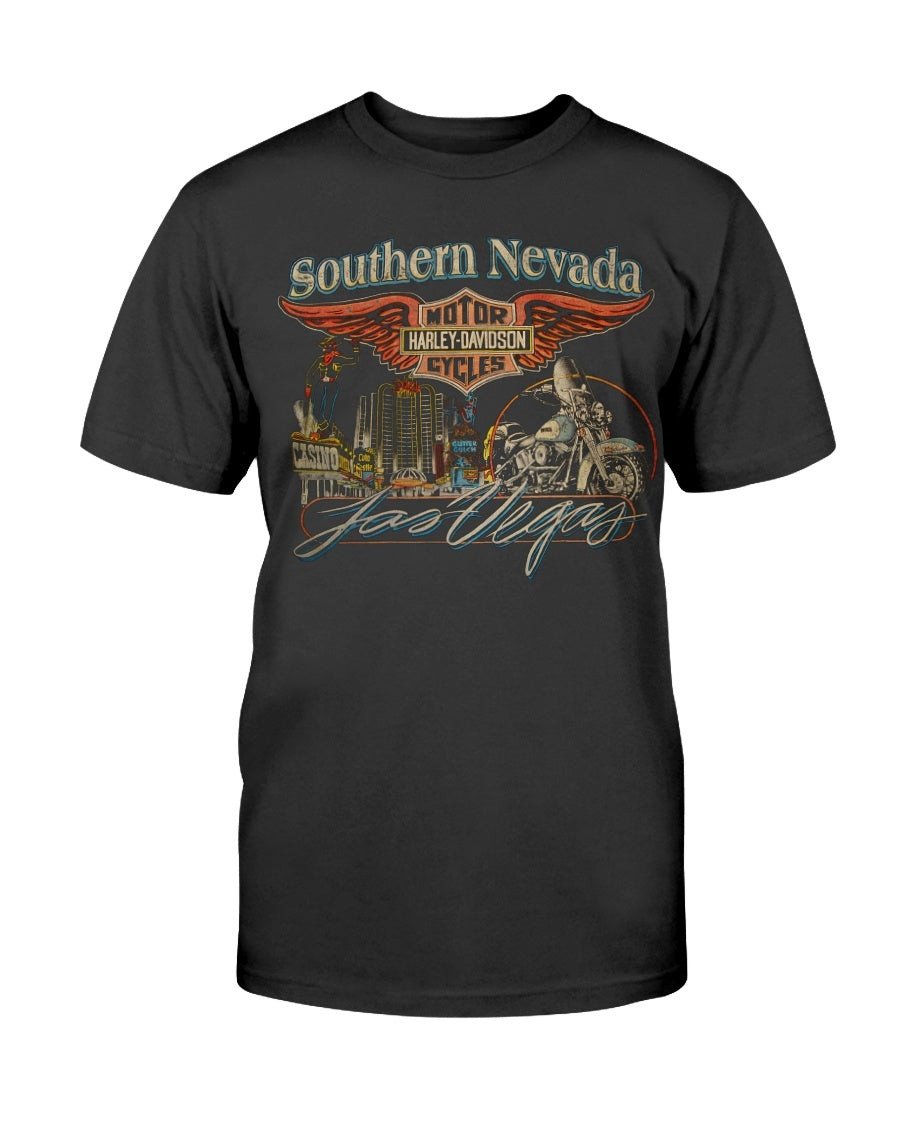 Vintage 90S Harley Davidson Motorcycles Las Vegas Souvenir T Shirt 082021