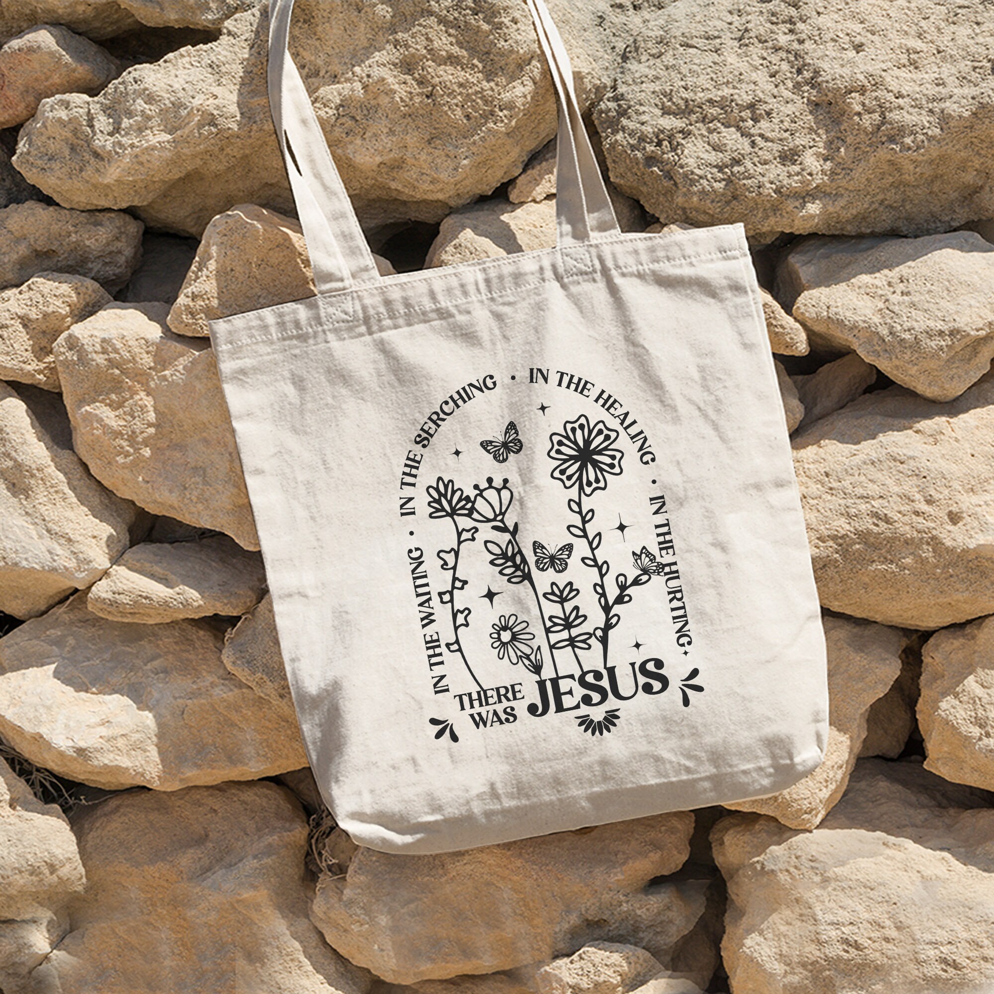 There Was Jesus Christian Tote Bag, Christian Merch Catholic Bible Verse Bag, Christian Bag, God Tote Bag, Jesus Tote Bag, Christian Gift