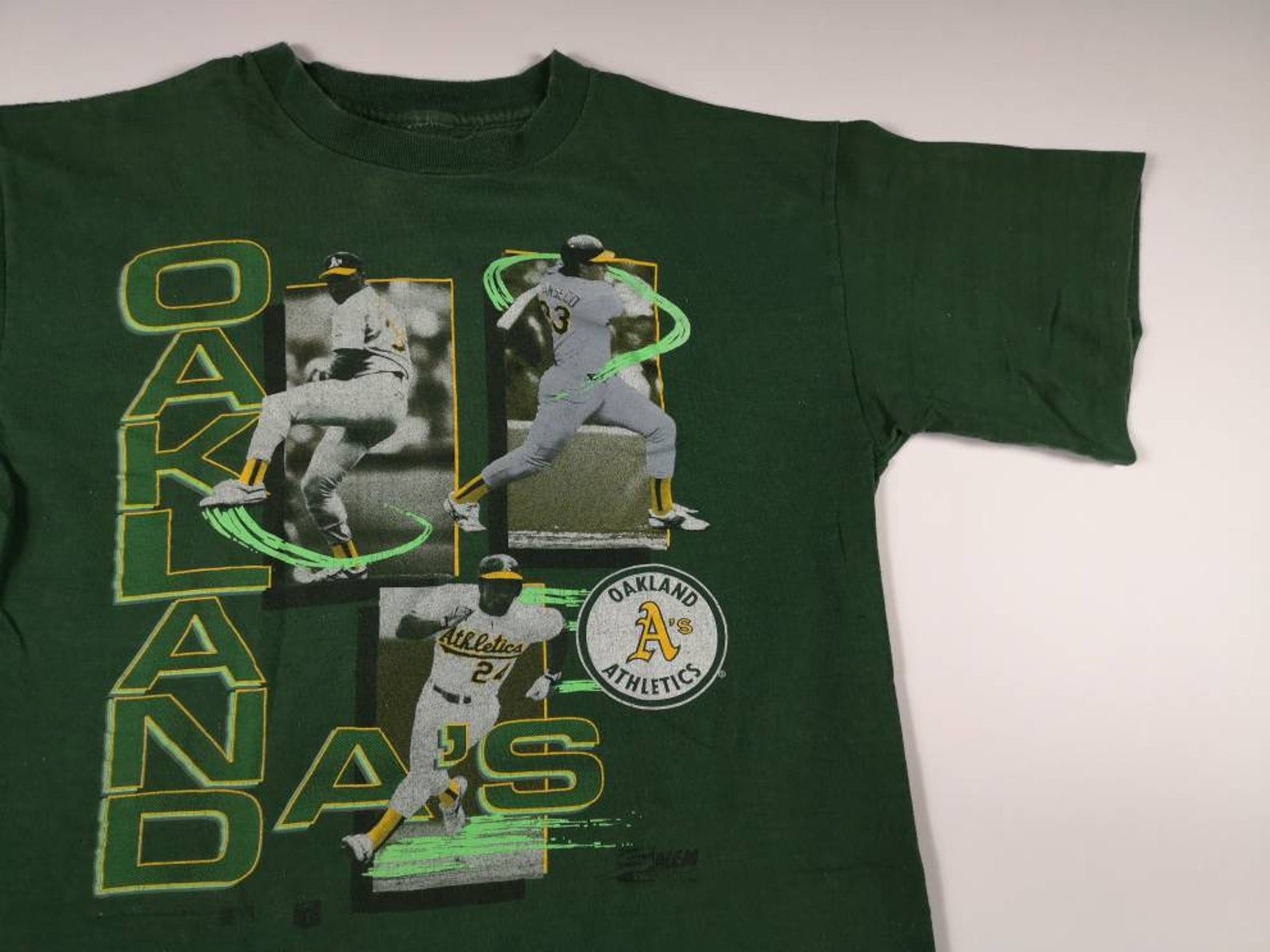 Vintage 90’S Oakland Athletics Jose Canseco Dave Stewart Rickey Henderson T-Shirt Single-Stitched