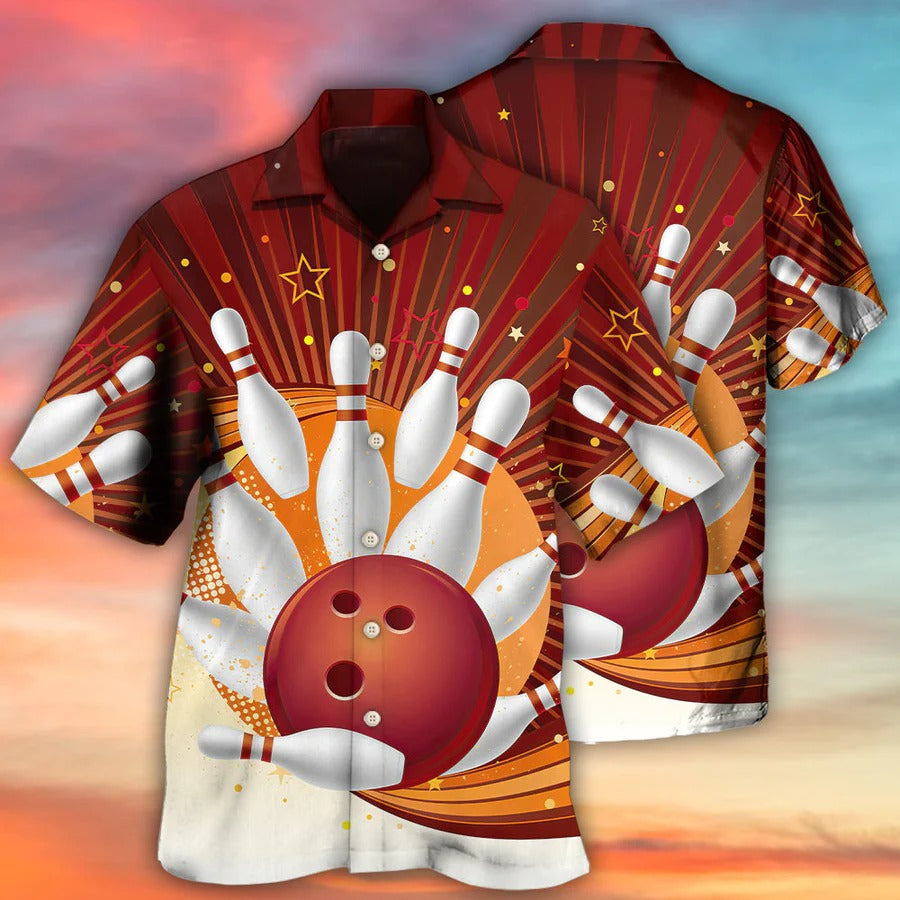 3D Bowling Hawaiian Shirt, Bowling Painting Hawaiian Shirt, Bowling Strike Aloha Shirt For Men – Perfect Gift For Bowling Lovers, Bowlers