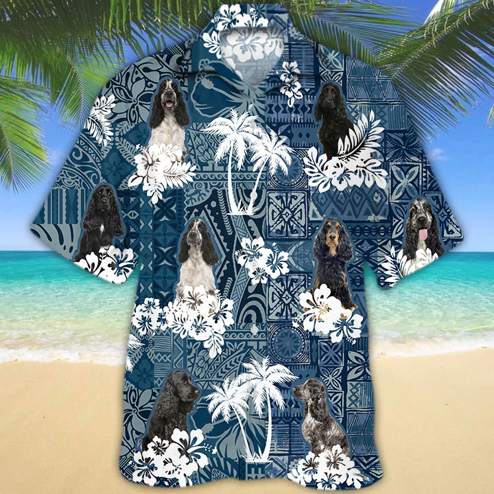 Black English Cocker Spaniel Hawaiian Shirt