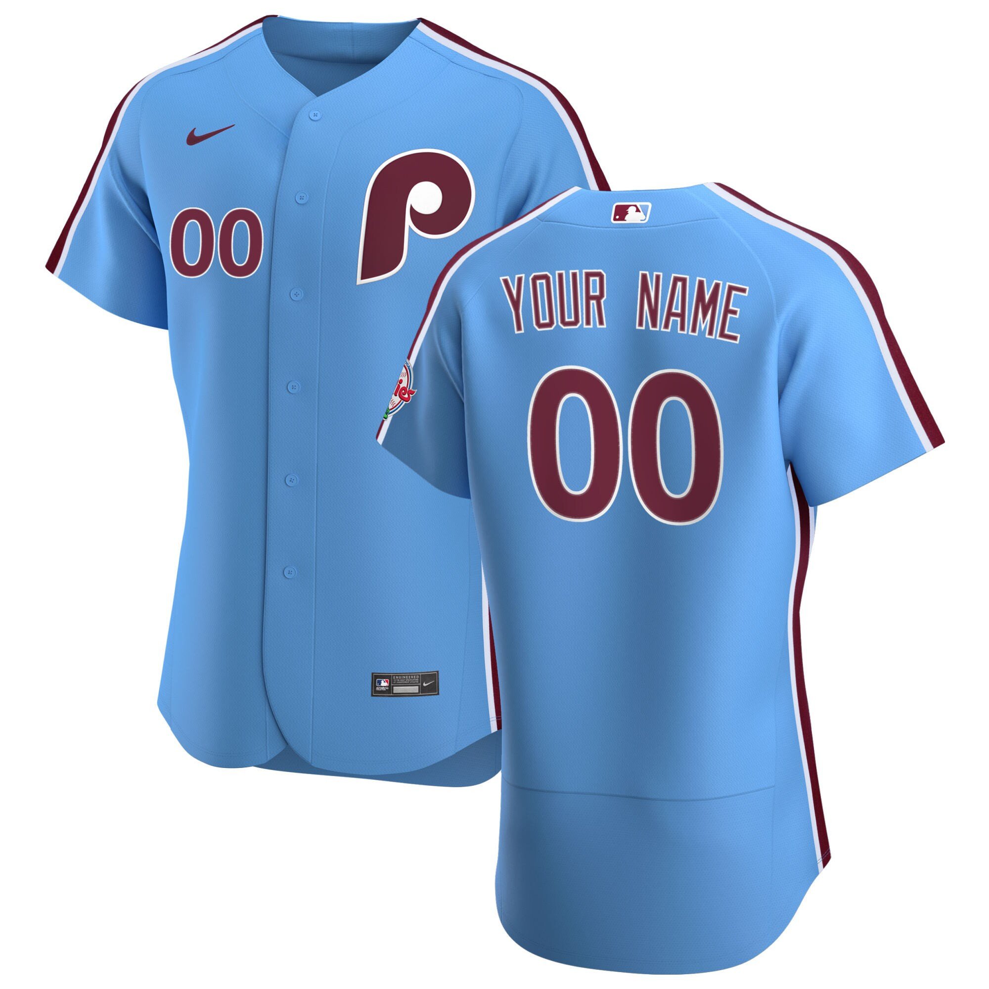 Philadelphia Phillies Light Blue Custom Jersey – All Stitched – Txtrend 