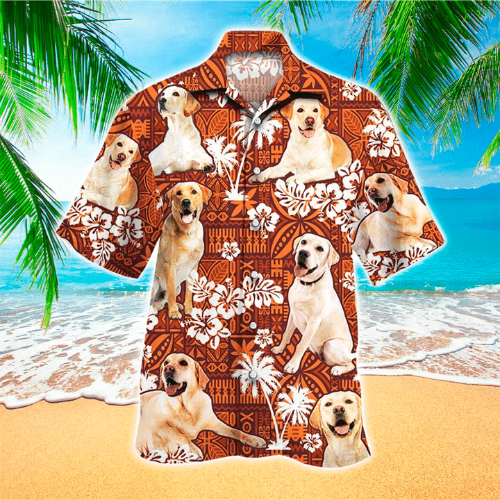 Golden Retriever Flower Vintage Hawaiian Shirt, The Best Gift For Dog Lovers Hawaiian Shirt