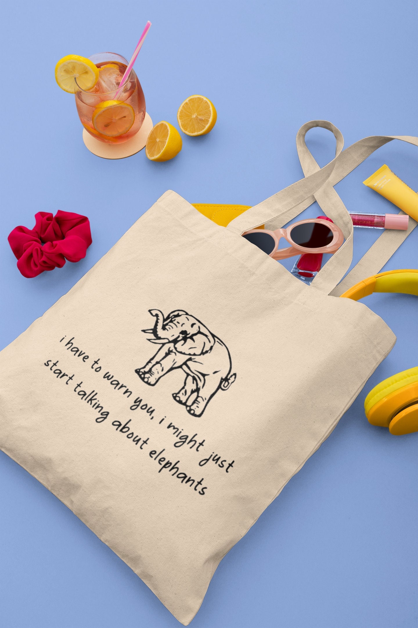 Elephant Tote Bag, Elephant gifts, Elephant lover gift, gift for friend, gift for her, Elephants in the uk, Tote bag uk, Elephant quote