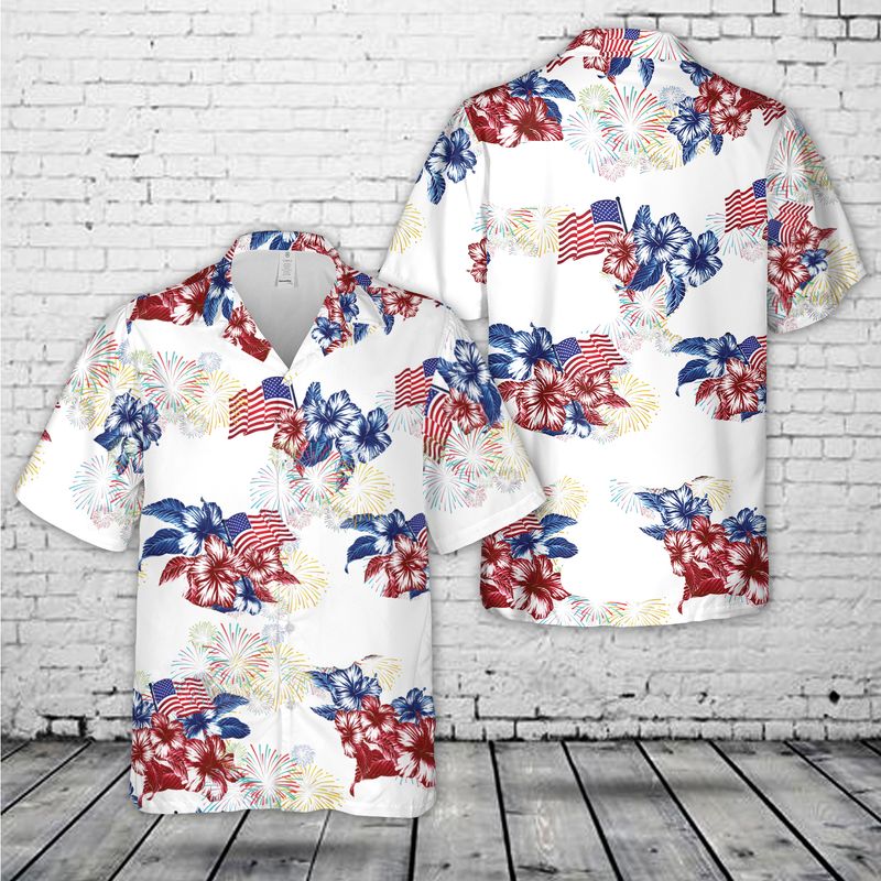 Red White And Blue, 4Th Of July Hawaiian Shirt