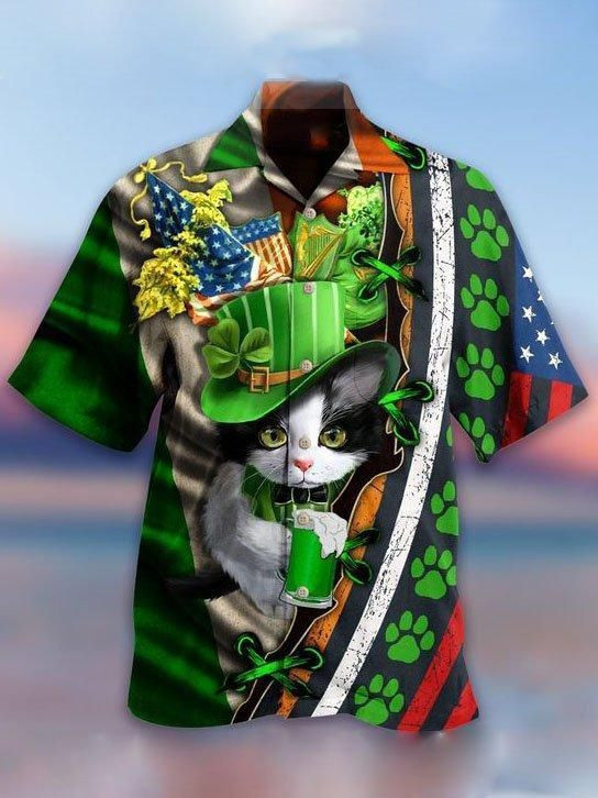 Cat St Patrick’S Day Hawaiian Shirts Aloha