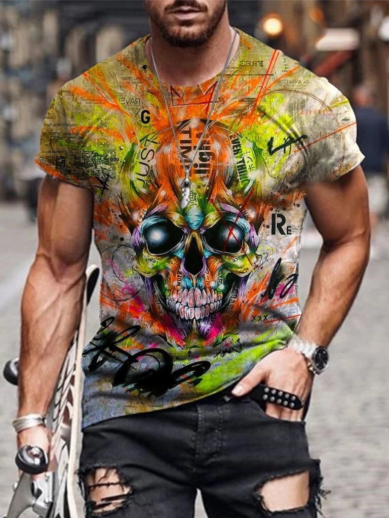 Designer head graffiti art print T-s &hellip;