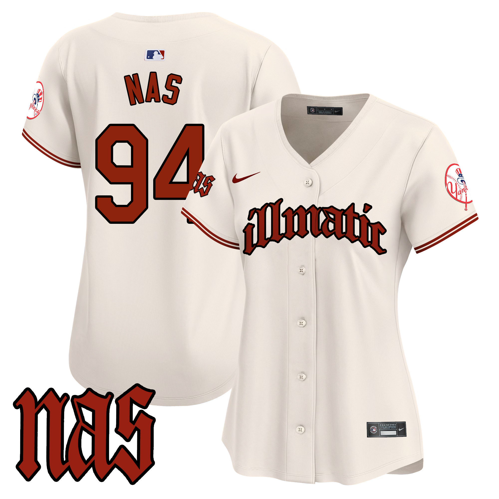 Women’S New York Yankees Nas Illmatic Vapor Premier Limited Jersey – All Stitched