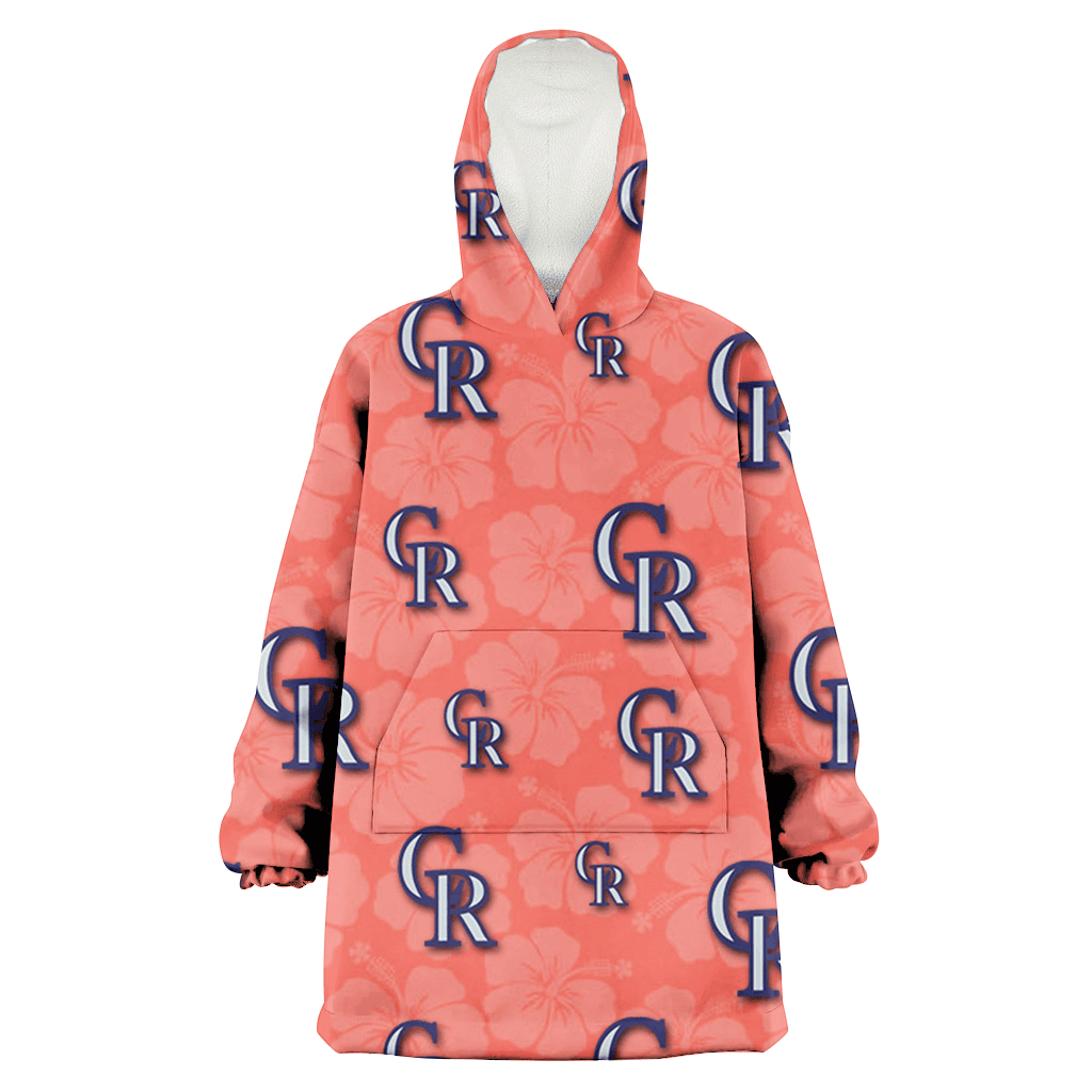Colorado Rockies Peach Puff Hibiscus Tomato Orange Background 3D Printed Hoodie Blanket Snug Hoodie