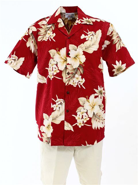 Pacific Legend Hibiscus Red Cotton M …