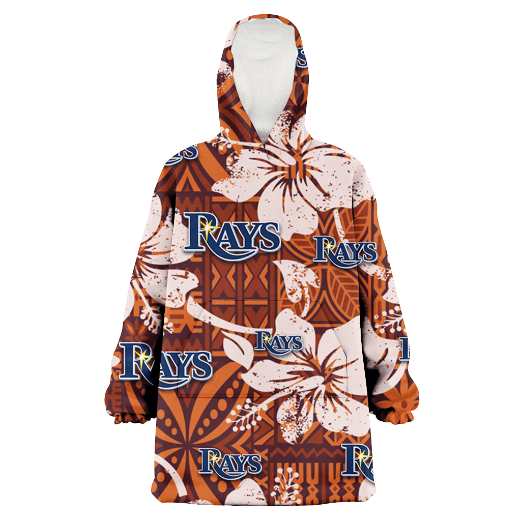 Tampa Bay Rays Bisque Hibiscus Brown Pattern 3D Printed Hoodie Blanket Snug Hoodie