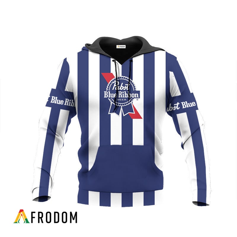 Pabst Blue Ribbon Vintage Striped Hoodie & Zip Hoodie