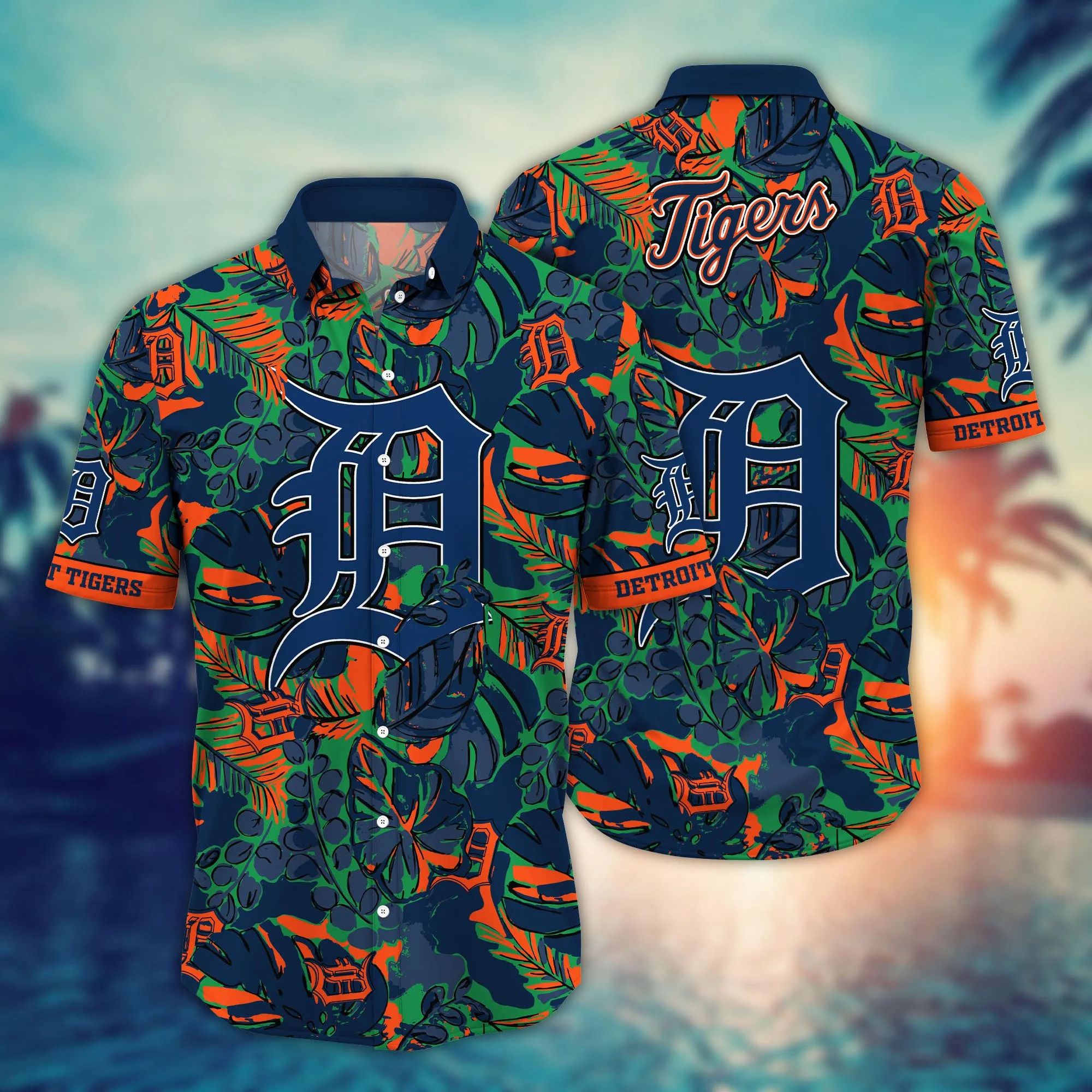 Detroit Tigers Mlb Hawaiian Shirt Sun Showers Aloha Shirt